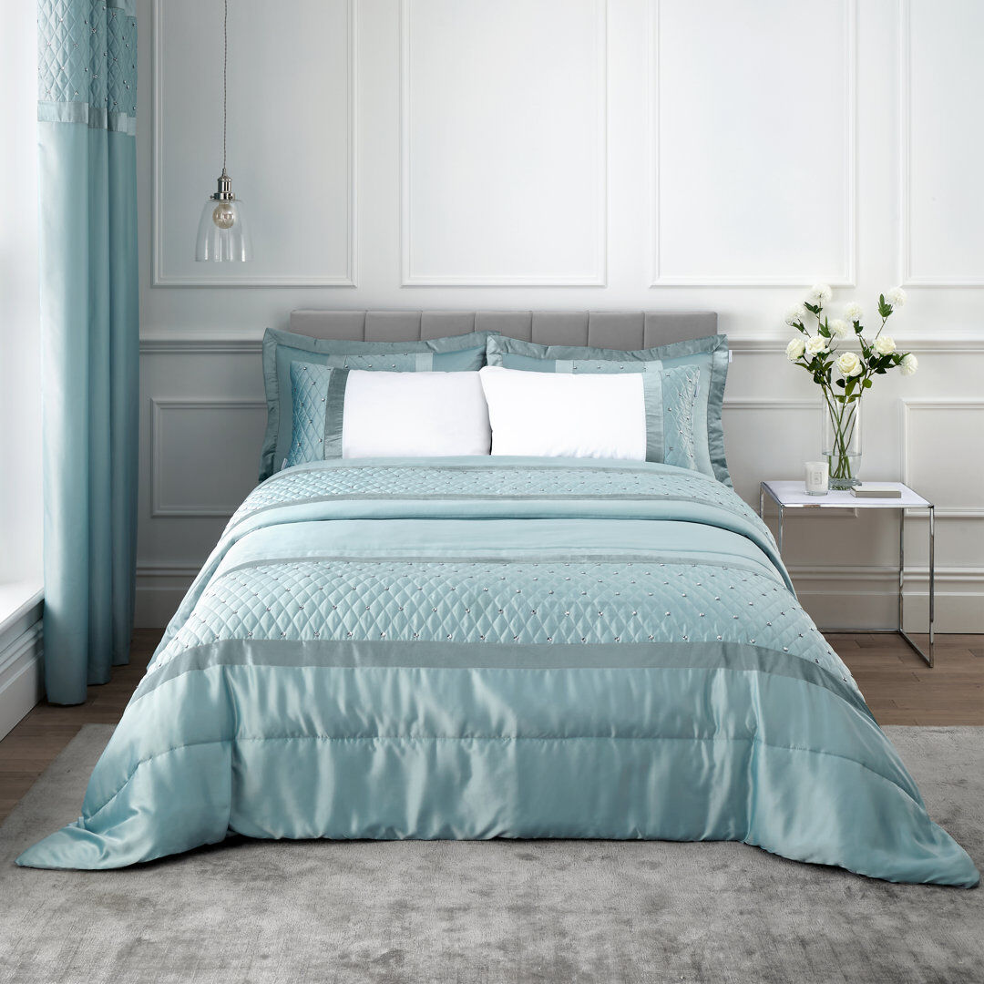 Catherine Lansfield Sequin Cluster 240x260cm Bedspread Duck Egg 240x260cm