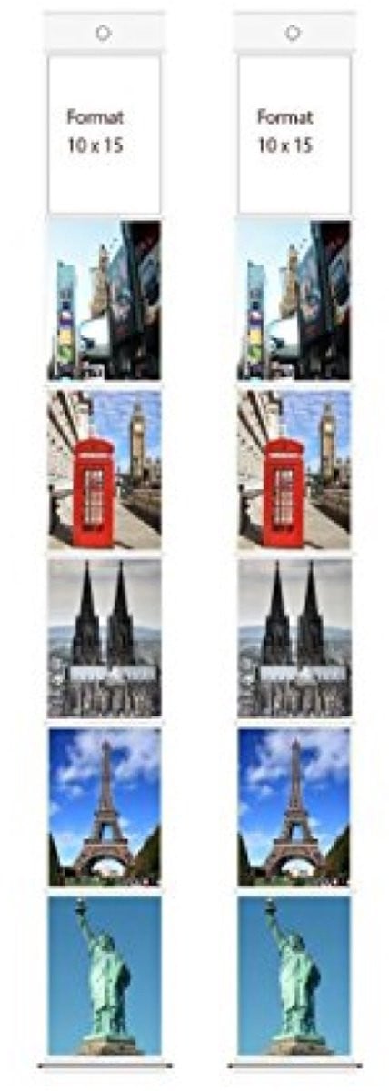 PromoHome Fotohouder voor 6 foto's, 2 stuks, Transparant Kunststof, 10x15 cm, Portretformaat