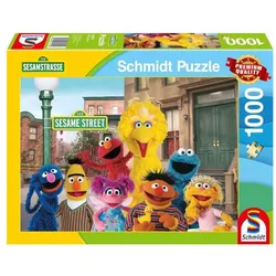 Schmidt 57574 - Sesamstraße Puzzle 1000 Teile Ein Wiedersehen mit guten alten Freunden