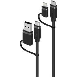 ALOGIC ELSI4IN1U2BK1.5 USB Kabel 1,5 m USB A/USB C USB C/Lightning Schwarz