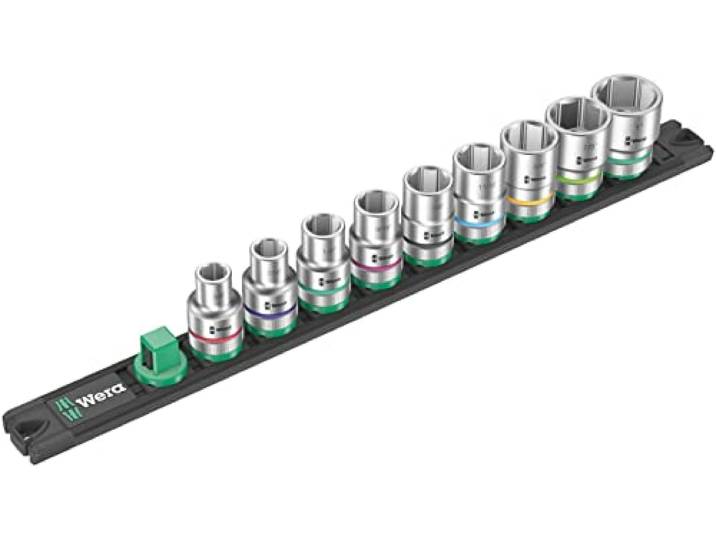 Wera 05005480001 Barre magnétique pour douilles C Imperial 1\, Jeu de douilles Zyklop\, 1/2\ \, système impérial\, 9 pièces Noir