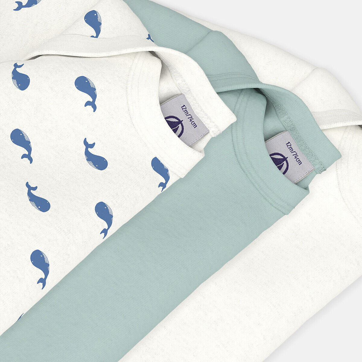 PETIT BATEAU Lot de 3 bodies manches longues