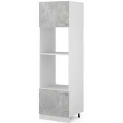Vicco Küchenfront R-Line, Beton, 59.6 x 88.4 cm Möbelfront für den Mikrowellenumbauschrank, Küchen Organizer, Grau