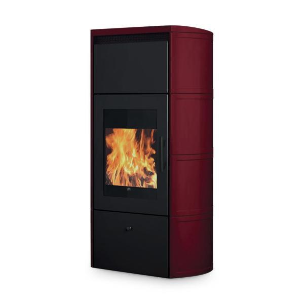 Edilkamin wasserf. Kaminofen Flamma 14 CS | 14,2 kW | Keramik Bordeaux