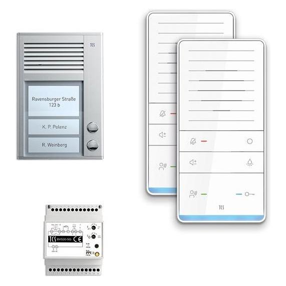 TCS Audio-Sprechanlagen-Set Aufputz für 2 Wohneinheit (Kabelgebunden) (PAAF021/001)