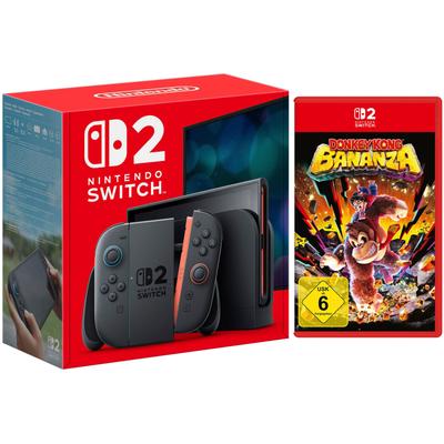 NINTENDO SWITCH 2 Konsolen-Set "Switch 2 inkl Donkey Kong Bananza", schwarz, B:27,2cm H:11,6cm T:1,39cm, Spielekonsolen, Topseller