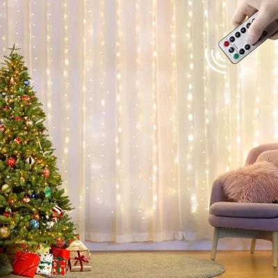 Uplift Picks LumiFalls LED Curtain Lights 3M USB Fairy Lights With Remote white 3x3 M 300 Led