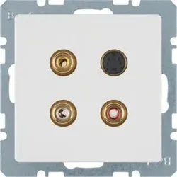 Berker 3315326089 3 x Cinch/S-Video Steckdose Q.1/Q.3 pw