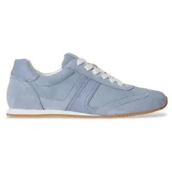 Lauren Ralph Lauren für Damen. 802P15837004 Blaue Dani Turnschuhe aus Wildleder und Leder (38), Wohnung, Schnürsenkel, Lässig