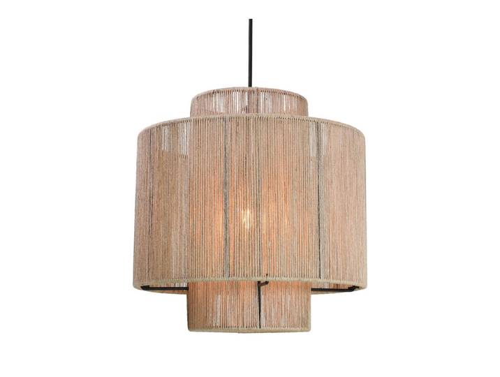 Urban Interiors Hängelampe Diro Jute, Naturfarben, Metall, Rund, E27, 36x36x36 cm, Lampen & Leuchten, Innenbeleuchtung, Hängeleuchten, Pendelleuchten