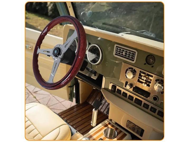 Volant en bois pour Land Rover Defender 350mm, Imitation classique, volant de Sport de course universel