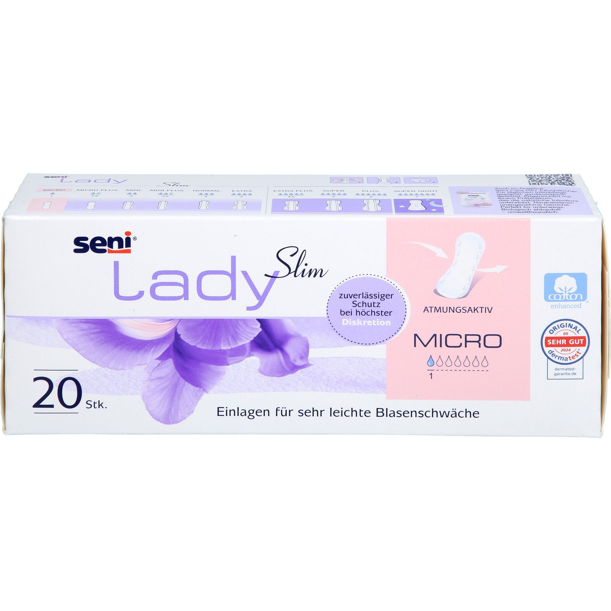Seni Lady Slim Inkontinenzeinlage micro im kl.Kart 20 St Inkontinenzslip