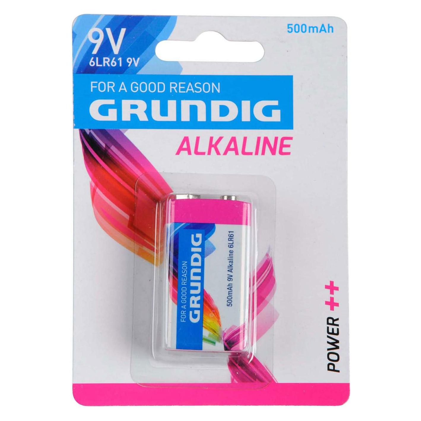 Grundig Alkali-Batterie 9V 500mAh 6LR61 (1 Stk., 9V Block, 500 mAh) (14639932)