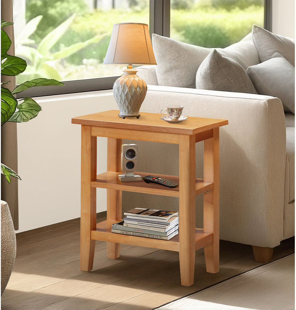 ClassicLiving Balani Four Leg Rectangular Side Table Medium Wood 50cm H X 45cm W X 24cm D