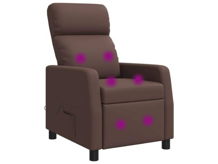 IBUQDDV Massage Relaxsessel Braun Kunstleder mit Neigefunktion 115-160 Grad Verstellbare Rückenlehne, Schaumstoff-Faserpolsterung, Metall-Holzrahmen, pflegeleichter Bezug, modernes Design
