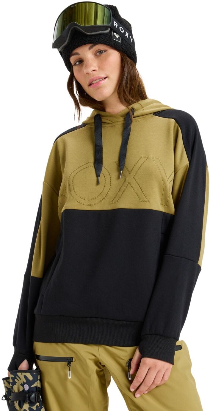 Fleecepullover ROXY "Liberty", Damen, Gr. L, schwarz, Obermaterial: 84% Polyester, 12% Viskose, 4% Elasthan., Sweatshirts Fleecepullover schwarz L