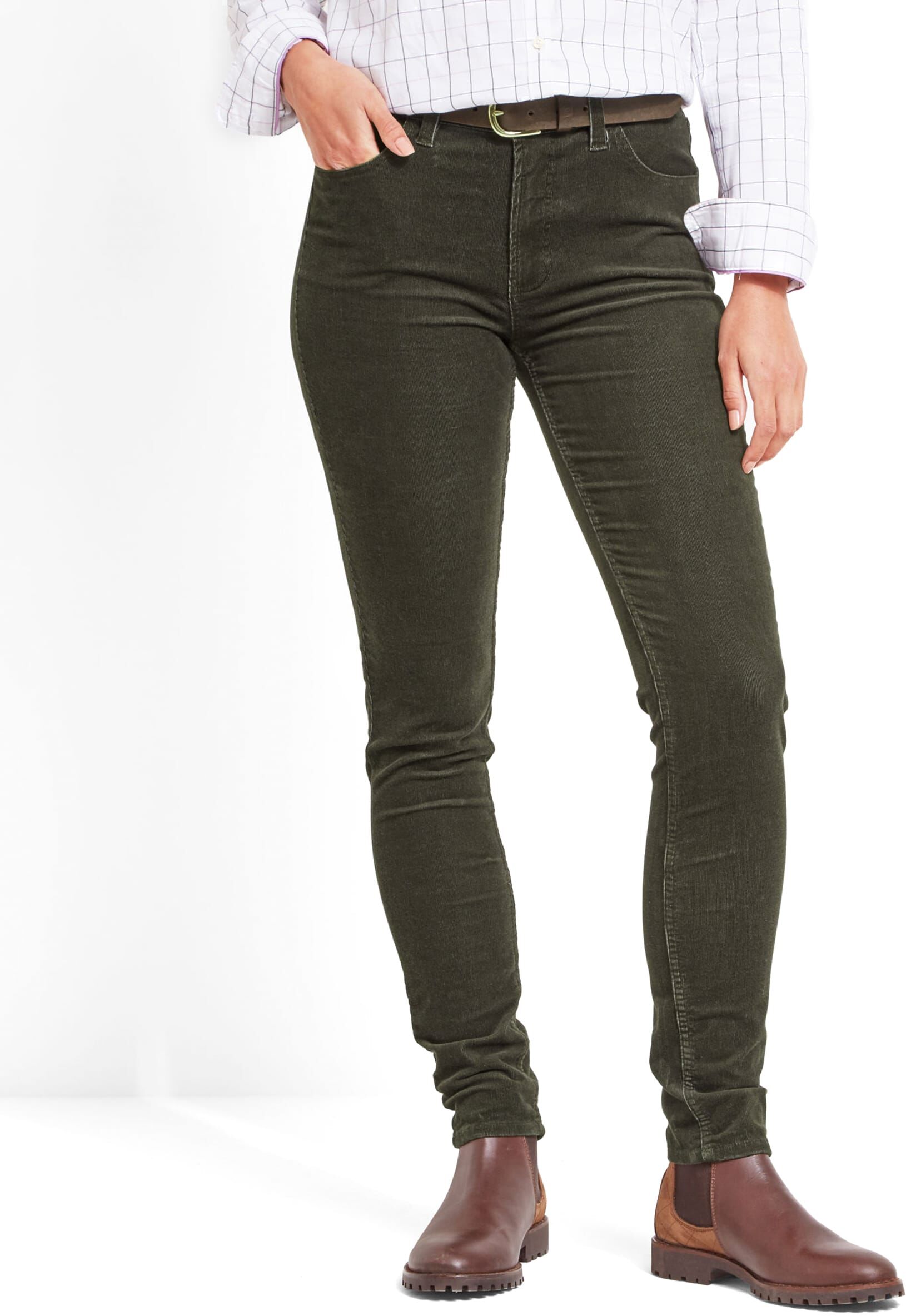 Schöffel Country Clover Cord Jeans - Green - Size UK8 - Women