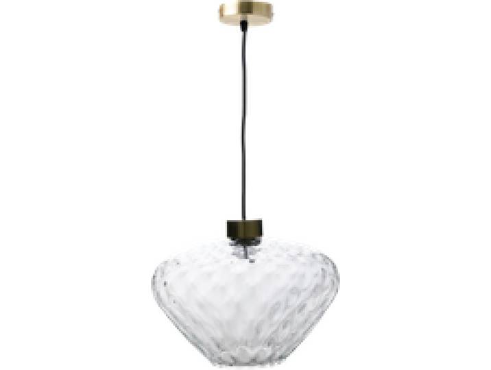 Suspension verre martelée transparente forme diamant Céline