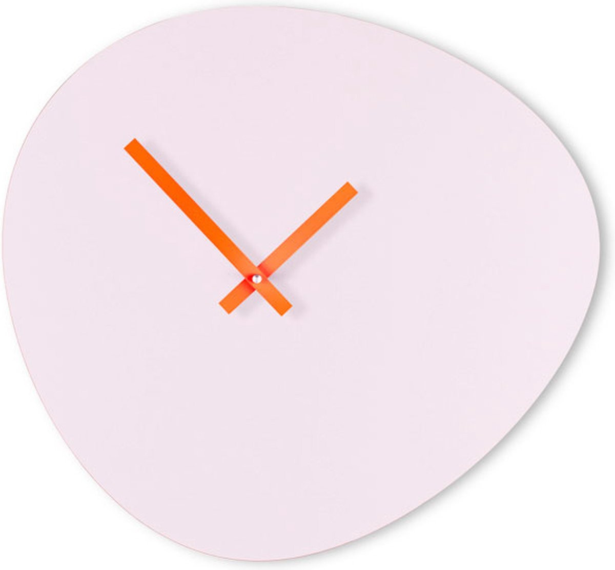 KLOQ Wandklok Pebble Lila met Neon Oranje wijzers