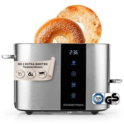 GOURMETmaxx Toaster, 2 Scheiben - 6 Bräunungsgrade, Touchscreen, Brötchenaufsatz