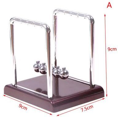 Inspire Essentials Newtons Cradle Desk Decor Metal Balance Ball Physics Pendulum Toy a
