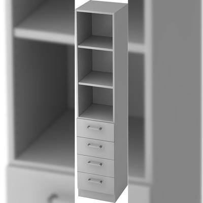 bümö office Aktenschrank Regal mit Schubladen, Büroschrank schmal - 40cm breit in grau - Aktenregal & Schubladenschrank mit Chromgriffen, Büro Möbel