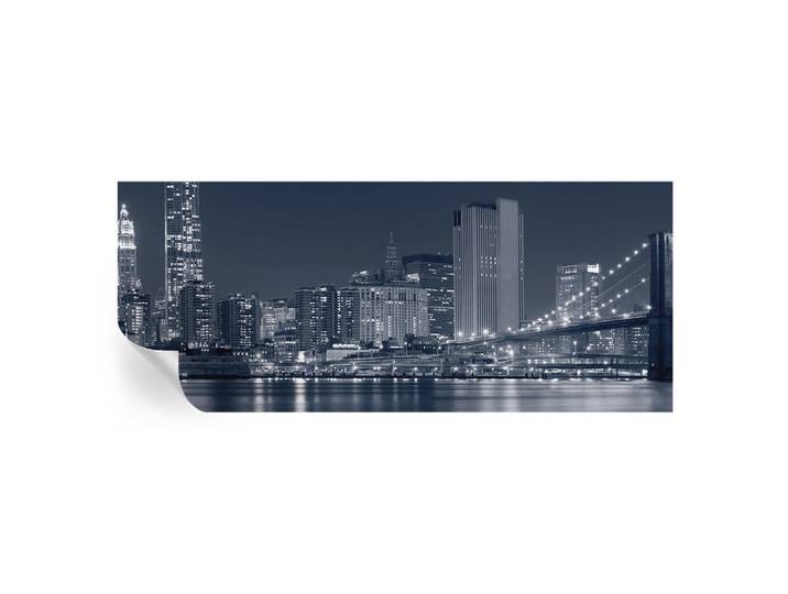 Wallfluent Fototapete 250x104 cm - Nachtstadt, Schwarz, 250x104 cm, Tapeten & Wandverkleidungen, Fototapeten