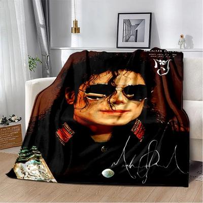 Shop Station Michael Jackson Retro Flannel Blanket Soft Music Throw Blanket For Sofa, Bed & Travel c 29.53 39.37 In