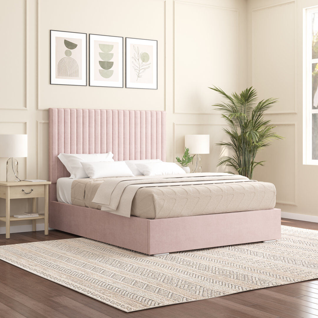 Brayden Studio Aidean Upholstered Bed Frame Pink Single (3')