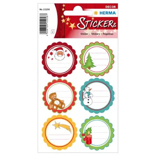 HERMA Aufkleber 15258 Geschenksticker Weihnachtsgrüße, 12 Etiketten