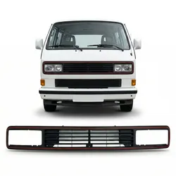 Kühlergrill ohne Emblem mit Rot Zierleisten passend für VW T3 1979-1992