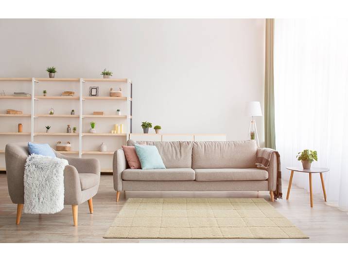 Kurzflorteppich Tomar Beige/Creme 160 x 230cm Polypropylen, Polyester