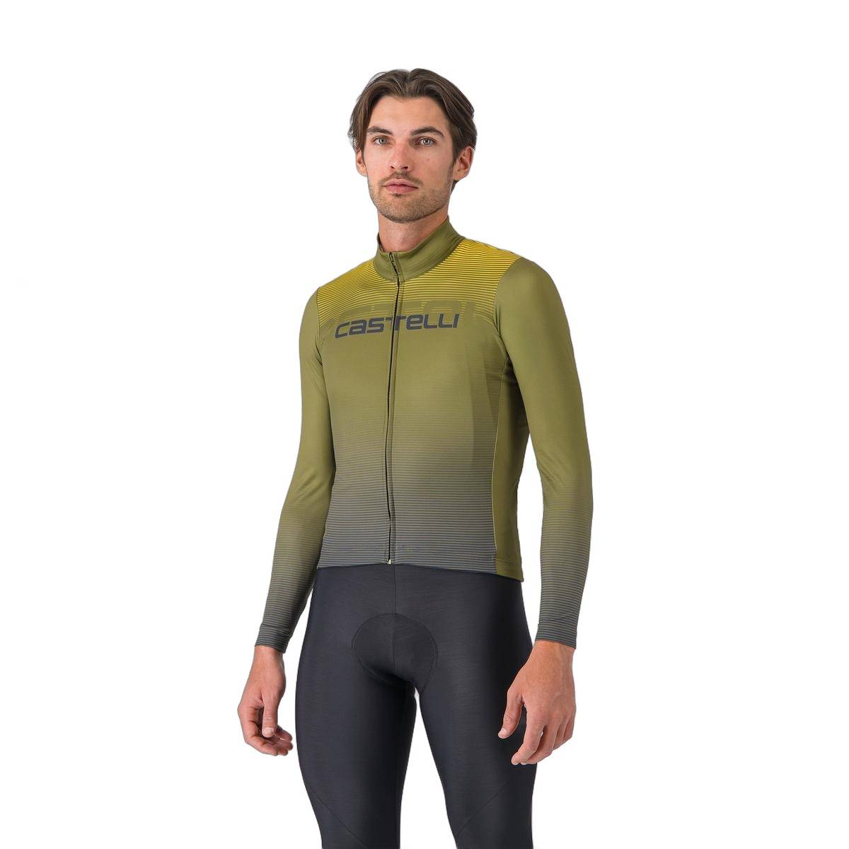 Camisola Castelli Apice Thermal Manga Comprida Sage Azul Twilight Mango, Tamanho S Homem