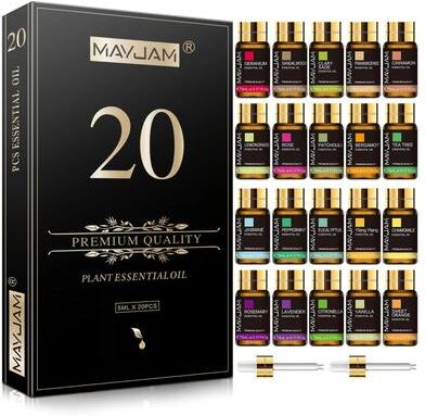 Inspired Finds MAYJAM 20PCS Essential Oils Gift Set Aromatherapy Oils For Diffuser, Candle Making & Home Relaxation 20pcs Essential Oils 5mlx20pcs
