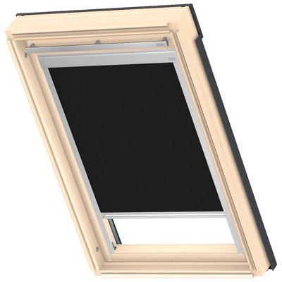 Verdunklungsrollo VELUX "DBL P08 4249", schwarz, P08, Aluminium, Polyester, Rollos, Verdunklungsrollo, alufarbene Führungsschienen & Griffleiste