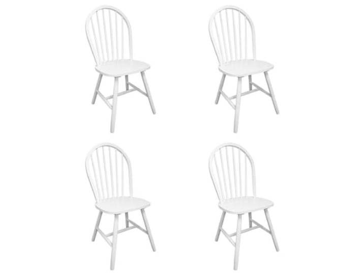 HKLGBVCR 4 Esszimmerstühle aus Gummibaumholz, weiß, klassischer Stil Stabiles Gummibaumholz, abgerundete Rückenlehne, 110 kg pro Sitz, rustikaler Stil, Esszimmer, Küche