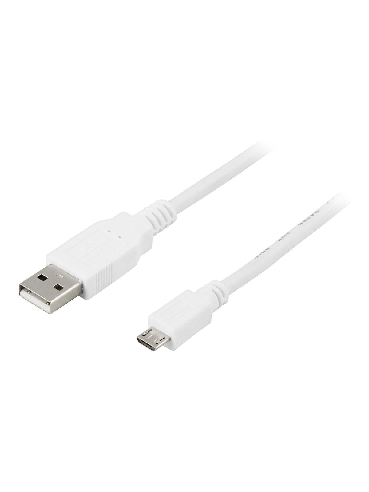 Deltaco USB-299W - USB cable - USB to Micro-USB Type B - 25 cm