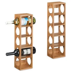 Relaxdays Bambus Weinregal im 2er Set Hellbraun