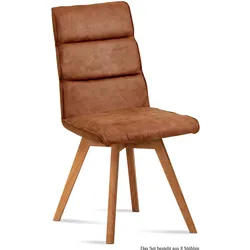 ESSZIMMERSTUHL (8er-Set) Dixie 47x92x60 Eiche geölt/Cognac