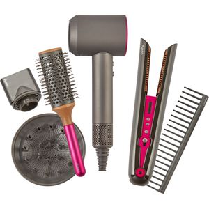 casdon Haushaltsspielzeug Dyson Supersonic & Corrale, Deluxe Styling Set, Haartrockner, Glätteisen, mit Funktion