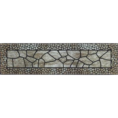 Stufenmatte ANDIAMO "Outdoor, 2er Set", grau (taupe), B:24cm H:6mm L:90cm, Obermaterial: 100% Gummi, Teppiche, Outdoor-Stufenmatten, Stein Motiv, Gartenbereich, Außenbereich