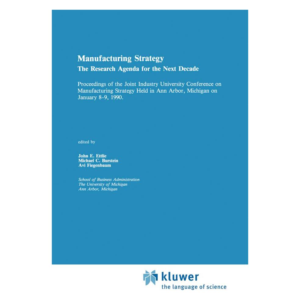 Springer Manufacturing Strategy (Englisch, Softcover, Avi Fiegenbaum, John E. Ettlie, Michael Burstein) (55533358)