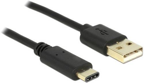Delock USB-Kabel USB 2.0 USB-A Stecker, USB-C Stecker 2.00m Schwarz 83327