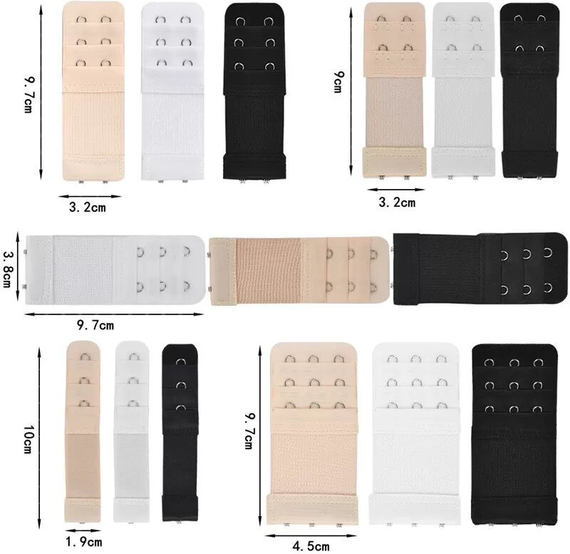 INF Ensemble d'extenseurs de soutien-gorge (5 tailles) - Extensions de bretelles de soutien-gorge réglables et élastiques