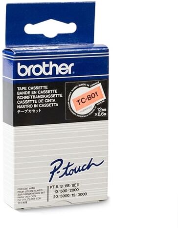 Brother TC-B010 texto preto sobre laranja 12mm