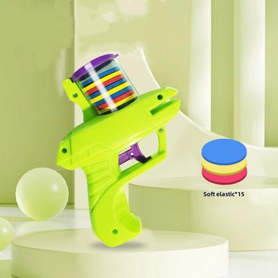 Quick Pick Pro Interactive Cat Toy Turnip Foam Disc Launcher With Reusable Discs For Cats & Small Dogs green