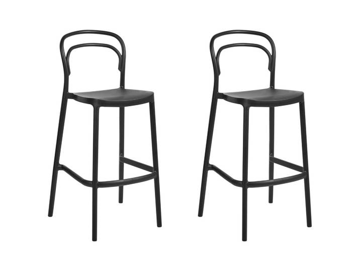 GARTEN-BARHOCKER 2er-Set Schwarz Porano