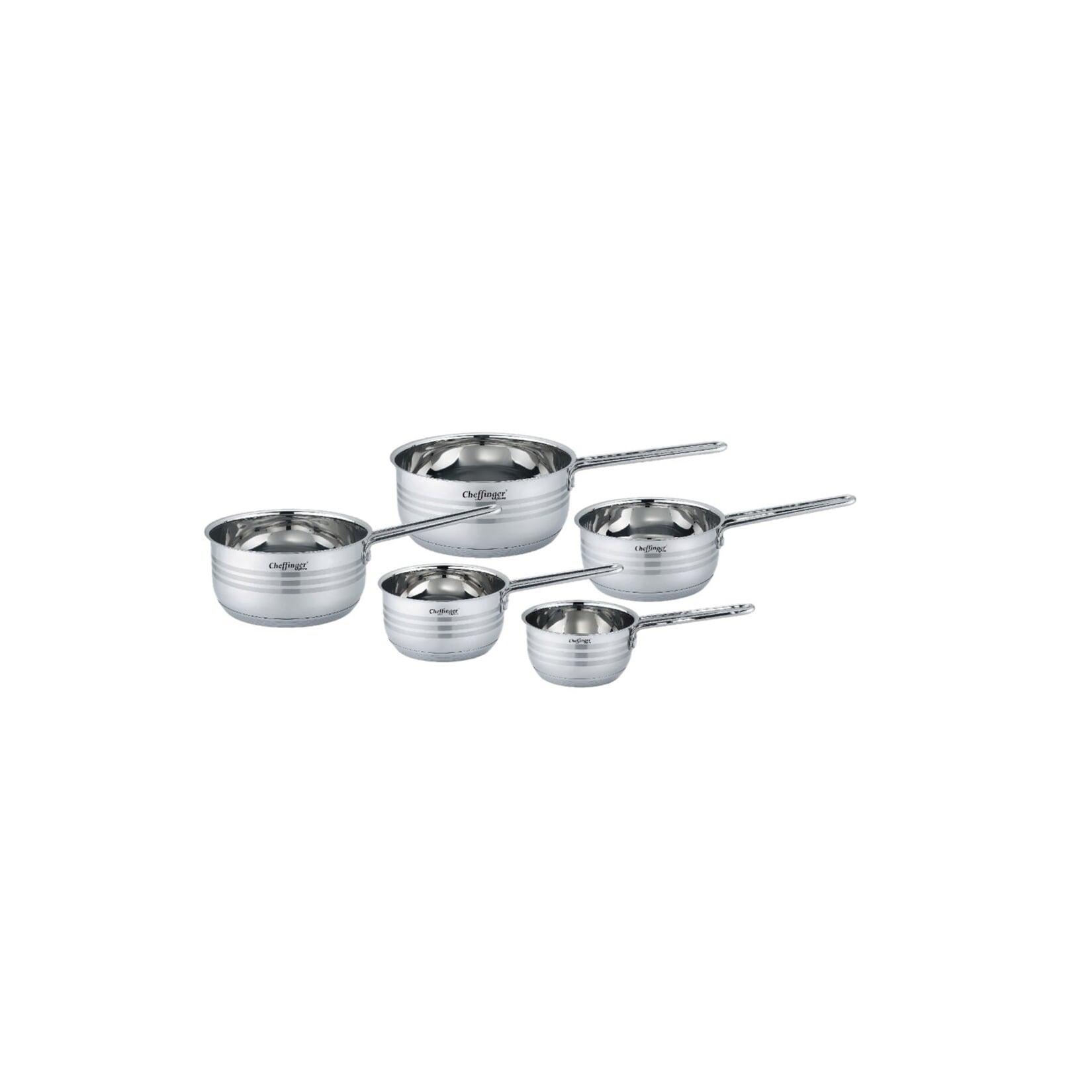 5 teiliges Edelstahl Saucenpfannen-Set - Induktionsgeeignet & Antihaft
