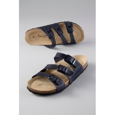 Pantolette ANISTON SHOES, Damen, Gr. 37, blau (nachtblau), Lederimitat, Basic, Schuhe Pantolette, Sommerschuh, Hausschuh, Schlappen, Strandschuh - NEUE KOLLEKTION