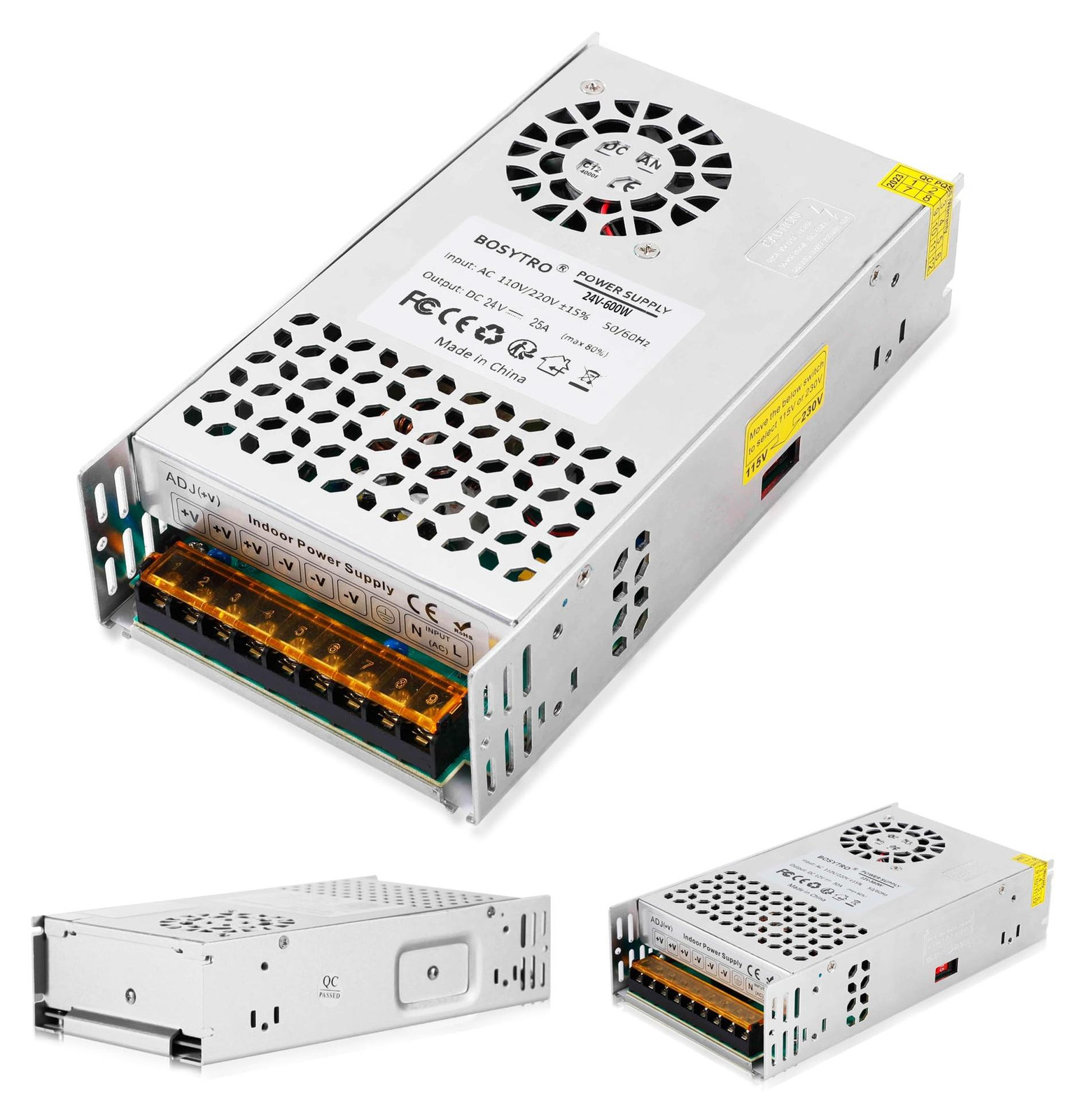 Lustrens 24V 25A 600W Schaltnetzteil Universele Voeding